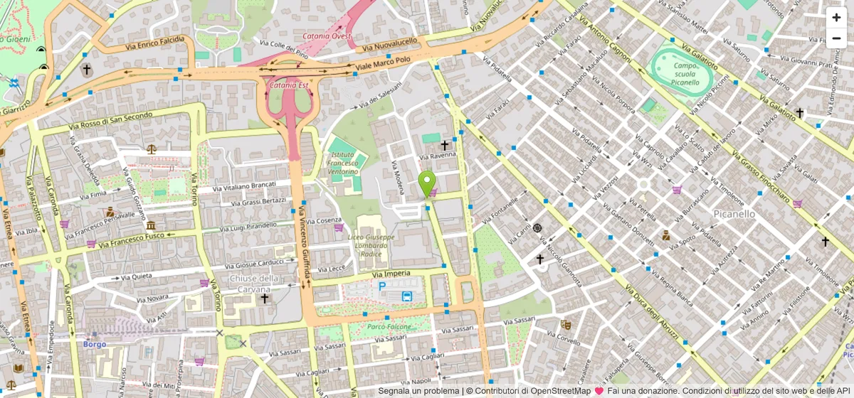 Mappa: Via Gustavo Vagliasindi 72, Catania